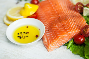 Salmon Fillet On A Table