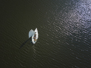 Yachts at the sea, aerial view