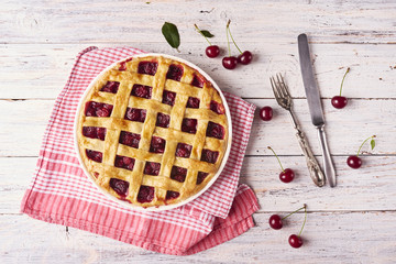 Delicious Homemade Cherry Pie with a Flaky Crust