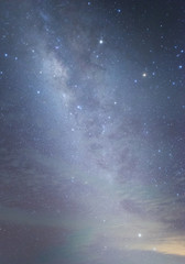 Abstract Milky way Galaxy for background. soft focus and noise due to long expose and high ISO.
