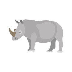 Rhinoceros color vector icon. Flat design