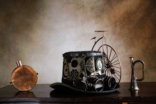 Steampunk cilindro del ciclista fine 800