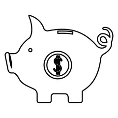 piggy savings isolated icon vector illustration design