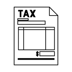 tax document paper icon vector illustration design