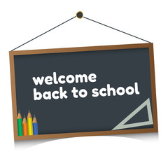 Blackboard design template. Back to school typography.