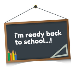 Blackboard design template. Back to school typography.