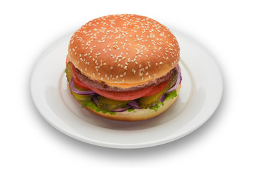 Burger, isolated on white background