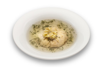 Russian soup, isolated on white background