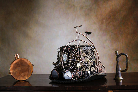 Steampunk cilindro del ciclista fine 800