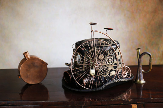 Steampunk cilindro del ciclista fine 800