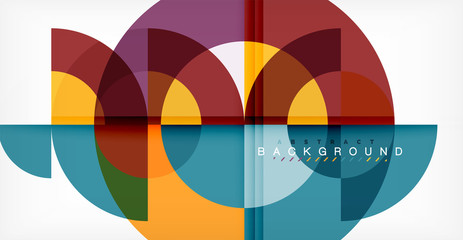 Obraz premium Minimal circle abstract background design, multicolored template for business or technology presentation or web brochure cover layout, wallpaper