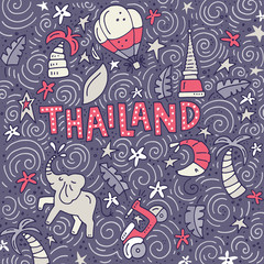 Thailand Symbols Illustration