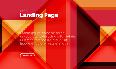 Fototapeta premium Square shape geometric abstract background, landing page web design template