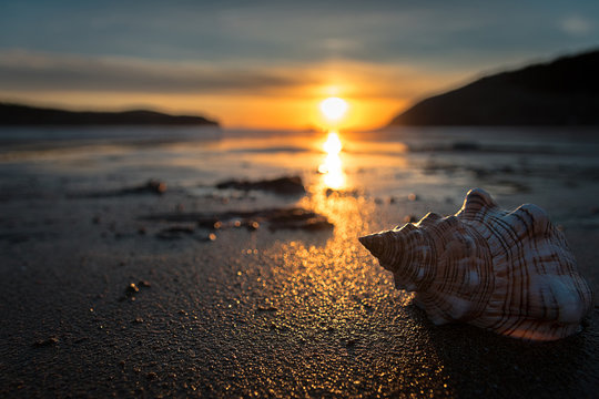 Sunset at Gorliz beach