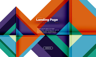 Square shape geometric abstract background, landing page web design template