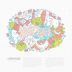 Kenya symbols illustration