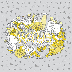 Kenya symbols illustration