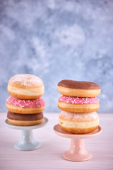 Donuts stacked Copy space