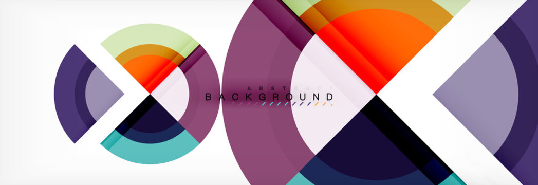 Vector circular geometric abstract background