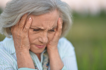 Portrait of sad senior woman 