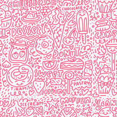 Desserts Seamless Pattern