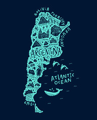 Argentinian Cartoon Map