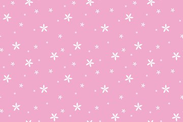 floral seamless pattern of white flowers on pink background