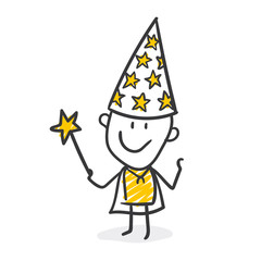 Strichfiguren / Strichmännchen: Zauberer. (Nr. 279)	