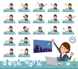 flat type Gray suit business women_desk work