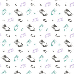 Pattern ornament with abstract gray violet gray figure on white background