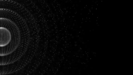 Abstract 3d sphere. Background with nebula. Cosmic galaxy illustration. Sphere particles. 3D...