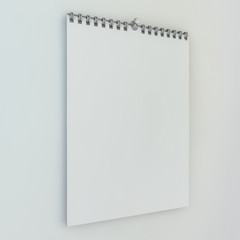 Blank design calendar template. 3D rendering