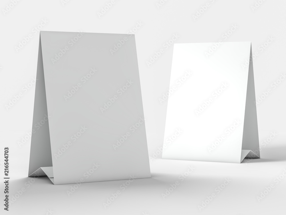 Wall mural mock up menu frame on table. 3d