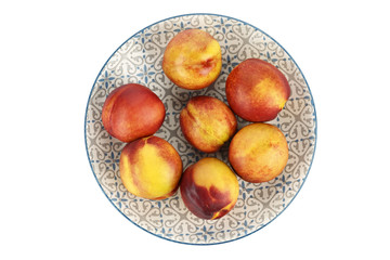 nectarines on a white background