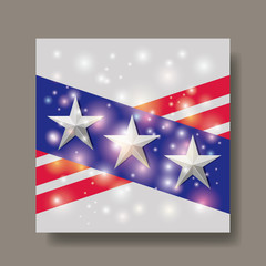 united states of america emblem with silver stars