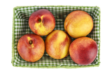 nectarines on a white background