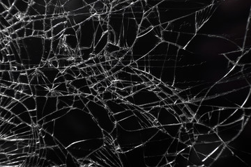  broken glass on a black background