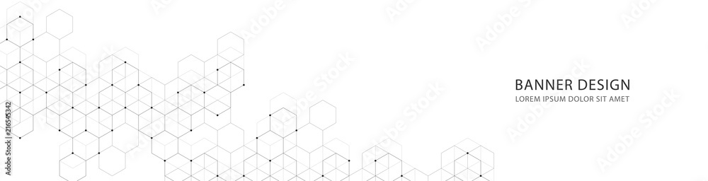 Canvas Prints vector banner design with hexagons elements. geometric polygonal background.