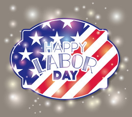 happy labor day with usa flag frame vector illustration design