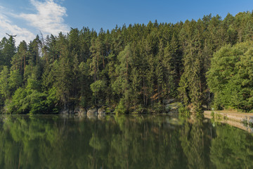 Fototapeta na wymiar Nebakov pond in Czech paradise national park