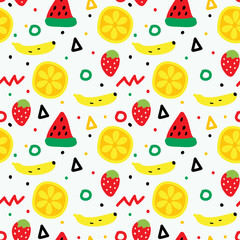 Cute fruits seamless pattern