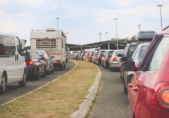 Jammed vehicles in the highway