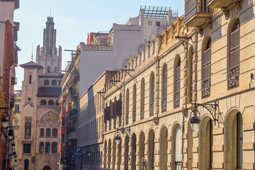 Fototapeta na wymiar Landmark from Barcelona in a sunny day