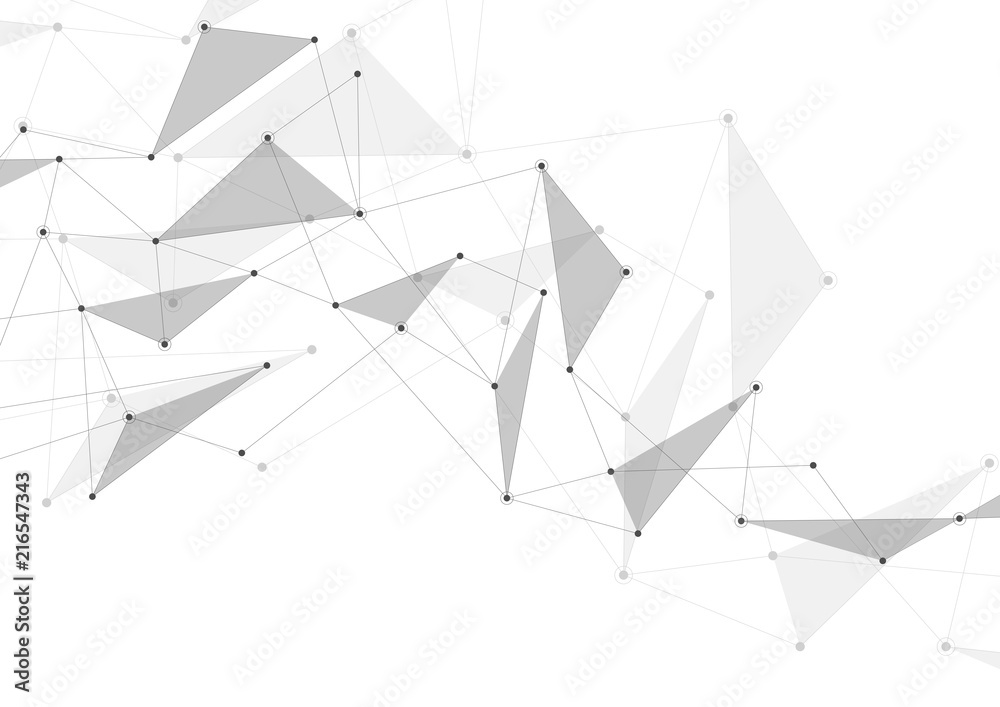 Wall mural abstract connecting dots and lines. connection science and technology background.
