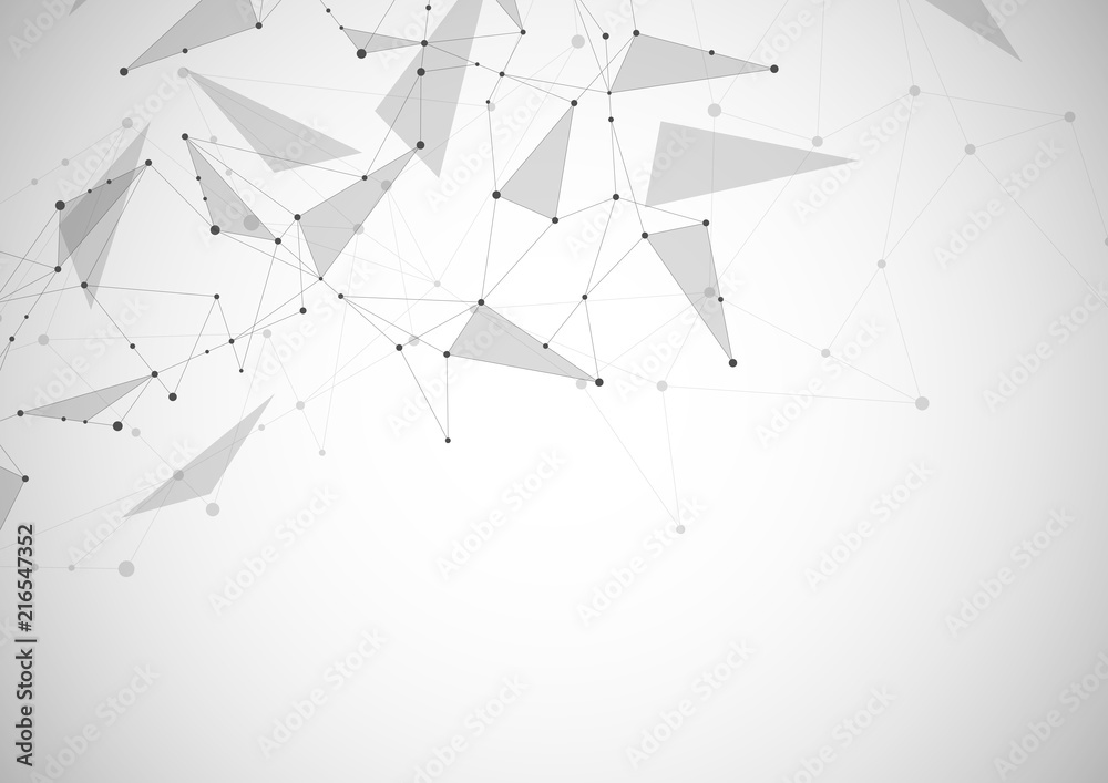 Wall mural abstract connecting dots and lines. connection science and technology background.