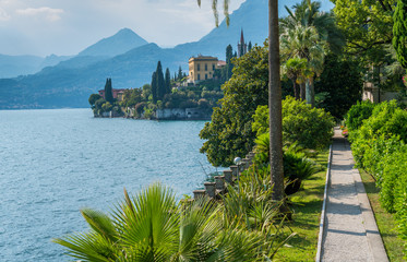 Fototapeta na wymiar The beautiful Villa Monastero in Varenna on a sunny summer day. Lake Como, Lombardy, Italy.