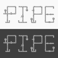 creative letters design of PIPE, pipe fittings installation for pipe letters.