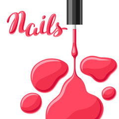 Drops of nail polish and brush.