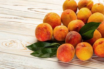 fresh peaches in a plate on the table