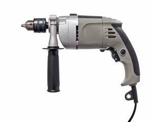electric drill isolated on white background, Power Tools for Construction and Repair